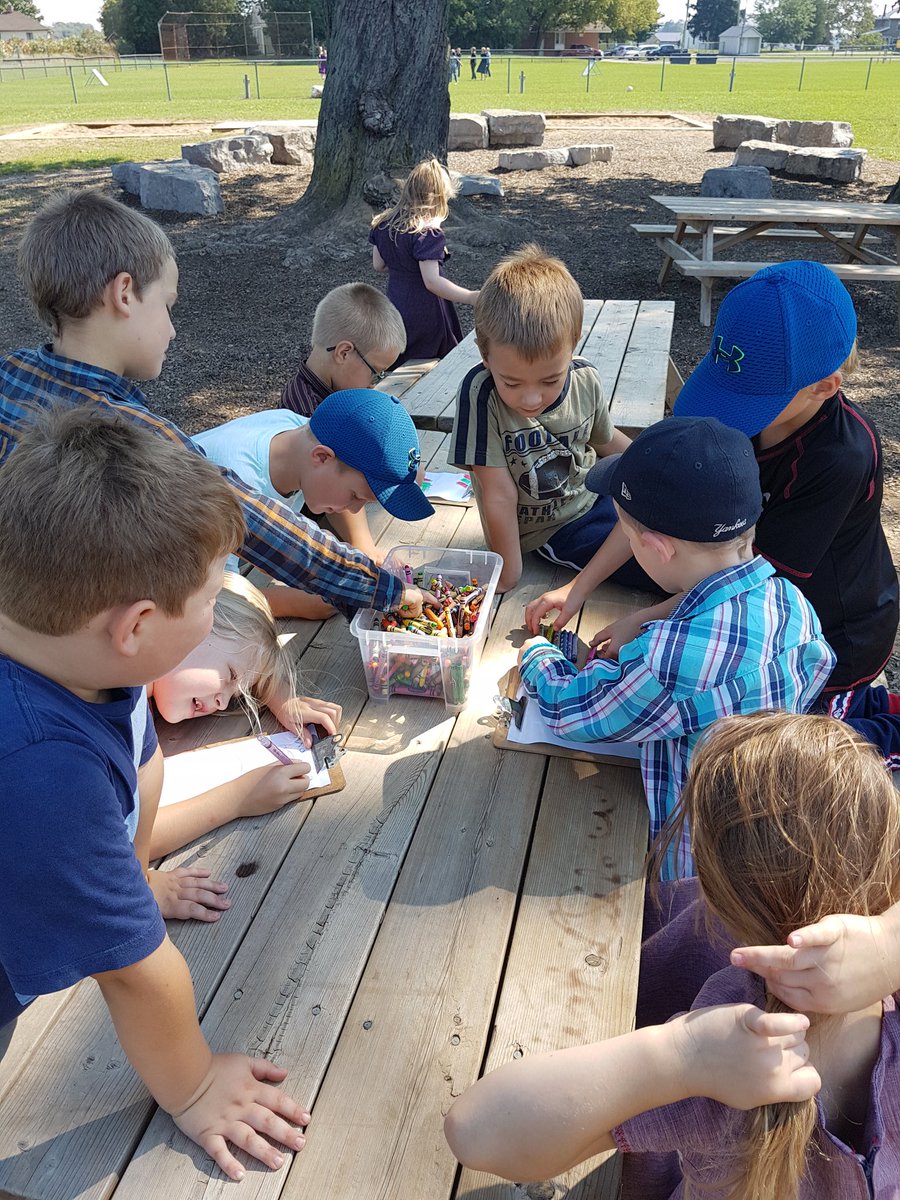 schickjennifer's tweet photo. Finding patterns in the school yard today. We found patterns in hopscotch, bricks, the sandbox and the trees!  @HoughtonHornets https://t.co/pGCQItHqc7