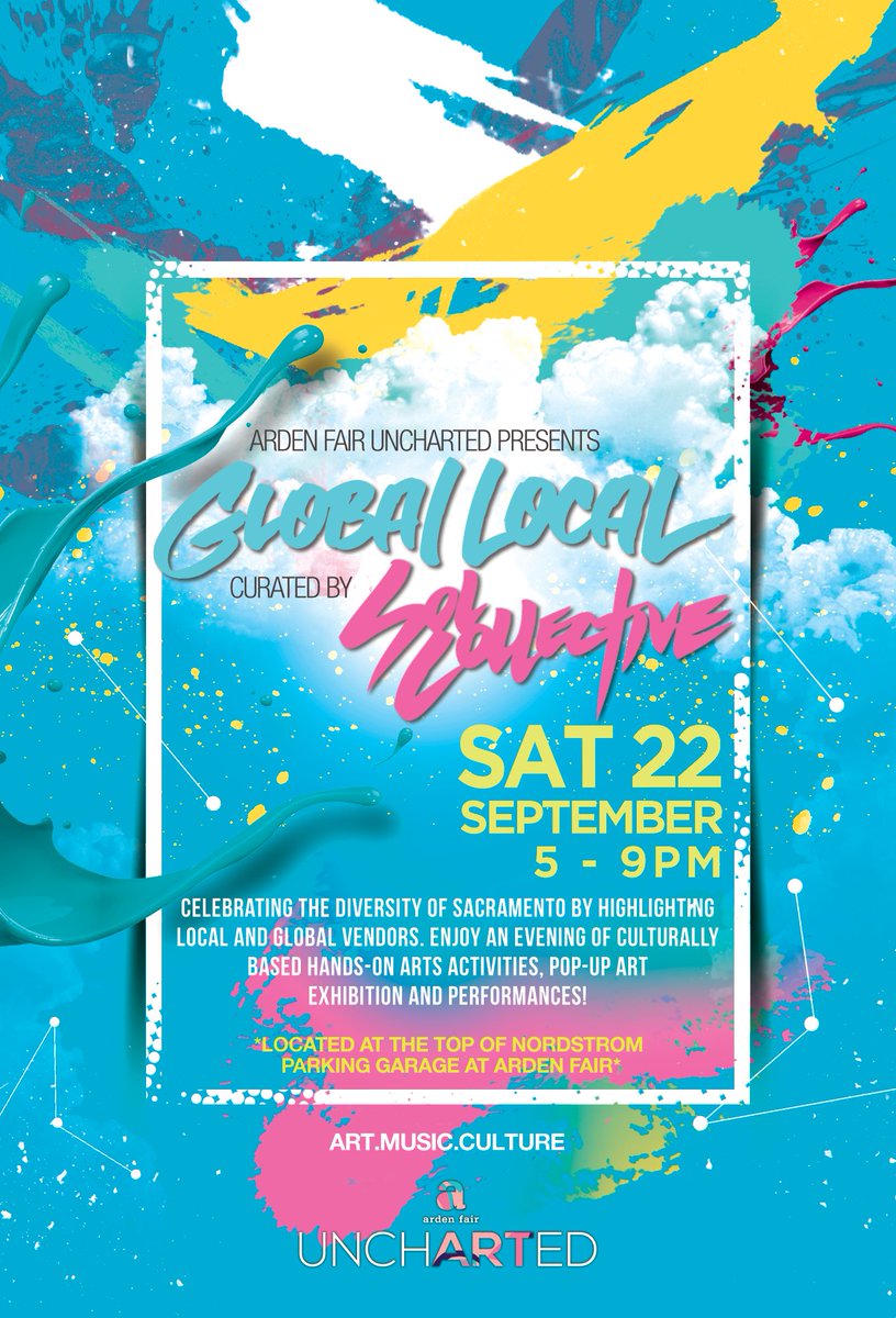 ArdenFair's tweet image. TOMORROW: Join us as we explore the diversity of Sacramento through #GlobalLocal, an interactive pop-up curated by Sol Collective. Global Local will be celebrating community and culture with engaging art activities and musical performances. #UnchARTedArden ardenfair.com/events/globall…