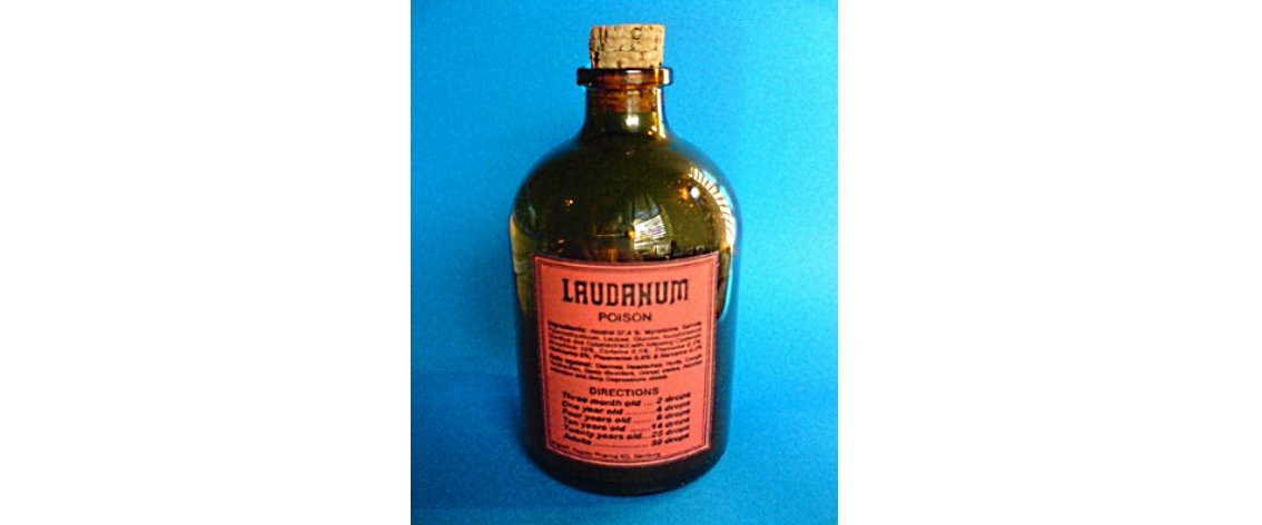On 21 Sept 1879, August Luallows, 37, 16 N Halsted, took too much laudanum to relieve a migraine headache. His wife called a physician when he collapsed, but nothing could be done. Ruled accidental poisoning. Laudanum, active ingredient opium, still prescribed for diarrhea &amp; pain