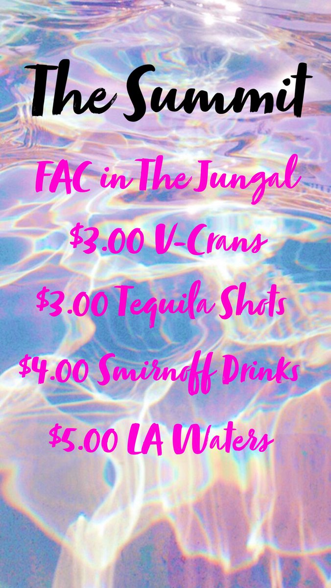 thesummitic's tweet photo. Friday Deals 🍻🍾🥃🍷🍹🍸😏 #IowaCity #Iowa #BarDeals #Friday #Hawkeyes #BirdUp #GameWeek #BigTen #IowaVsWisconsin https://t.co/ChfbhGirZI