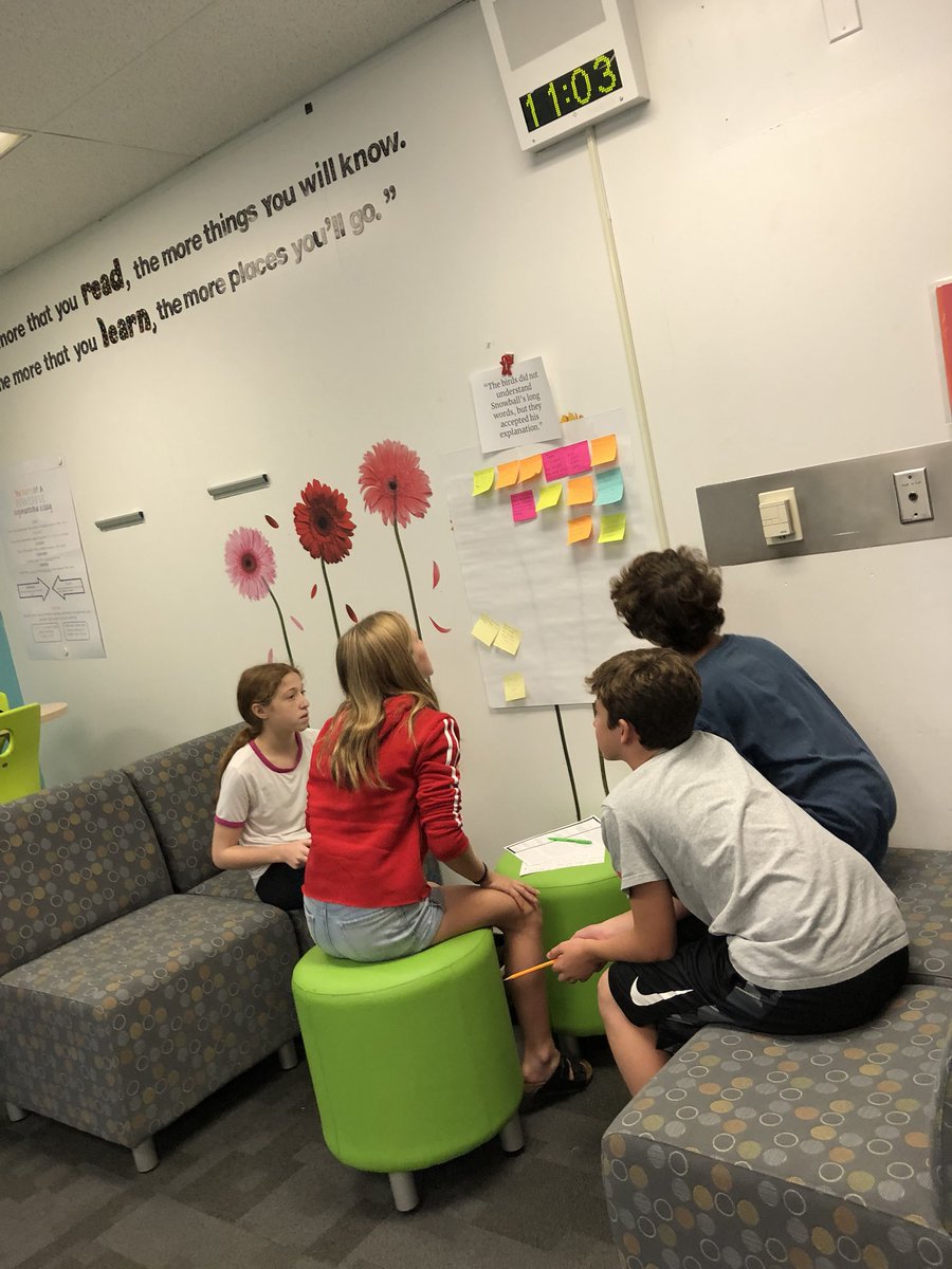 Ss engaged in a gallery walk to connect important text evidence from Animal Farm to their essential question <a href="/benzulauf2/">Ben Zulauf</a> <a href="/DPS109/">Deerfield Dist. 109</a> #CarusoWay
