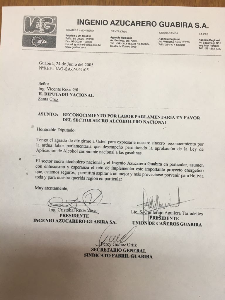 leonardorok1's tweet photo. El Gestor de la ley del uso de Etanol fue el Ing. VICENTE ROCA GIL, Diputado Cruceño en la gestión 2005 bajo la  ley 3086 en la gestion del Presidente Rodriguez Veltze. 
No así como tratan de hacer ver que fue Evo Morales. @ejutv
@diarioeldeber @pagina_siete https://t.co/zII2AANWBA