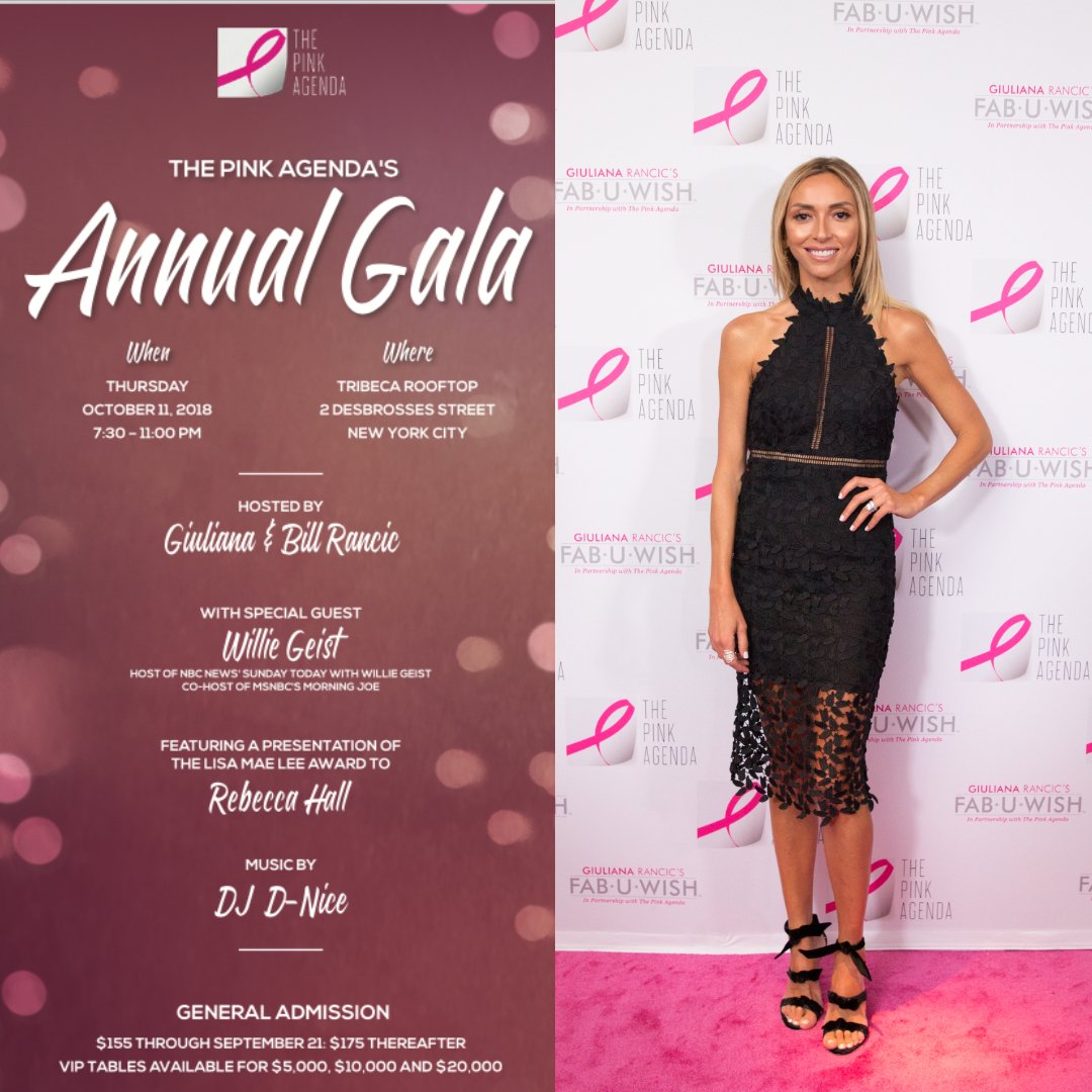 T I C K L E U S P I N K 🎀 | We can't wait for <a href="/ThePinkAgenda/">The Pink Agenda (TPA)</a>'s Annual Gala hosted by <a href="/GiulianaRancic/">Giuliana Rancic</a> and <a href="/BillRancic/">Bill Rancic</a>. It's not too late to join the fun and never too late to make an impact, link to purchase tickets --> thepinkagenda.org/event/the-pink…