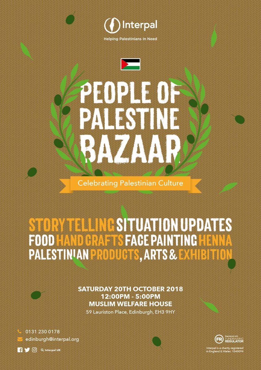 Check out this Bazaar! Why not pop by and experience some Palestinian delights! 

Please RT #communityday #newexperiences 

@LauristonGreen <a href="/linksradioscot/">Links Radio</a> @CultureCmmunity <a href="/Saheliya/">Saheliya</a> @LauristonGreen <a href="/TollcrossP/">Tollcross Primary School</a> @theericliddell <a href="/centralchurched/">Central Church</a> @CentralMosqueEd