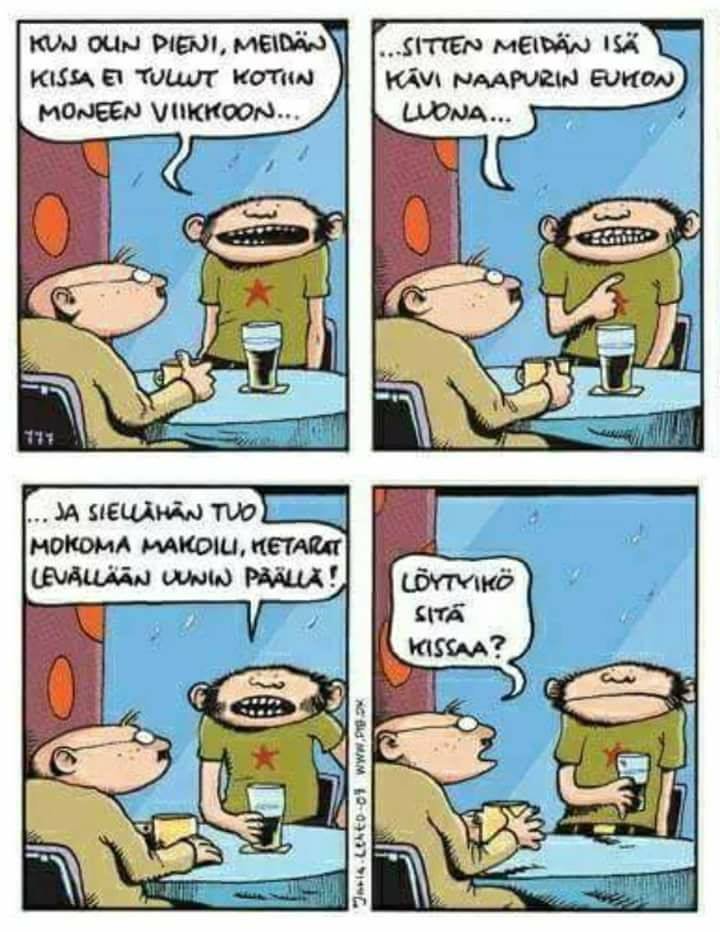 Maaninkavaara's tweet photo. #fingerpori #naapuri #isä #kissa #pankonpäällä #uuni #eukko #vierailu https://t.co/2UCLbUHOrp