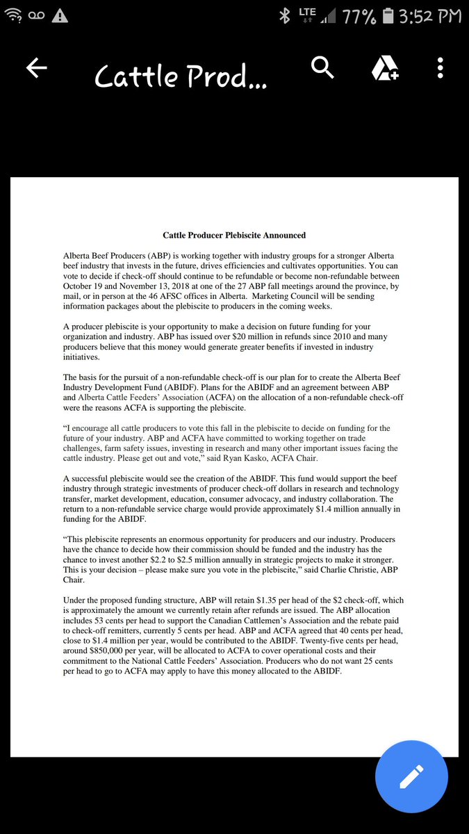 Here it is people. The plebiscite to decide the future funding of our industry is officially a go! This is an important decision. Make your voice heard and vote! Encourage your fellow producers to do the same!