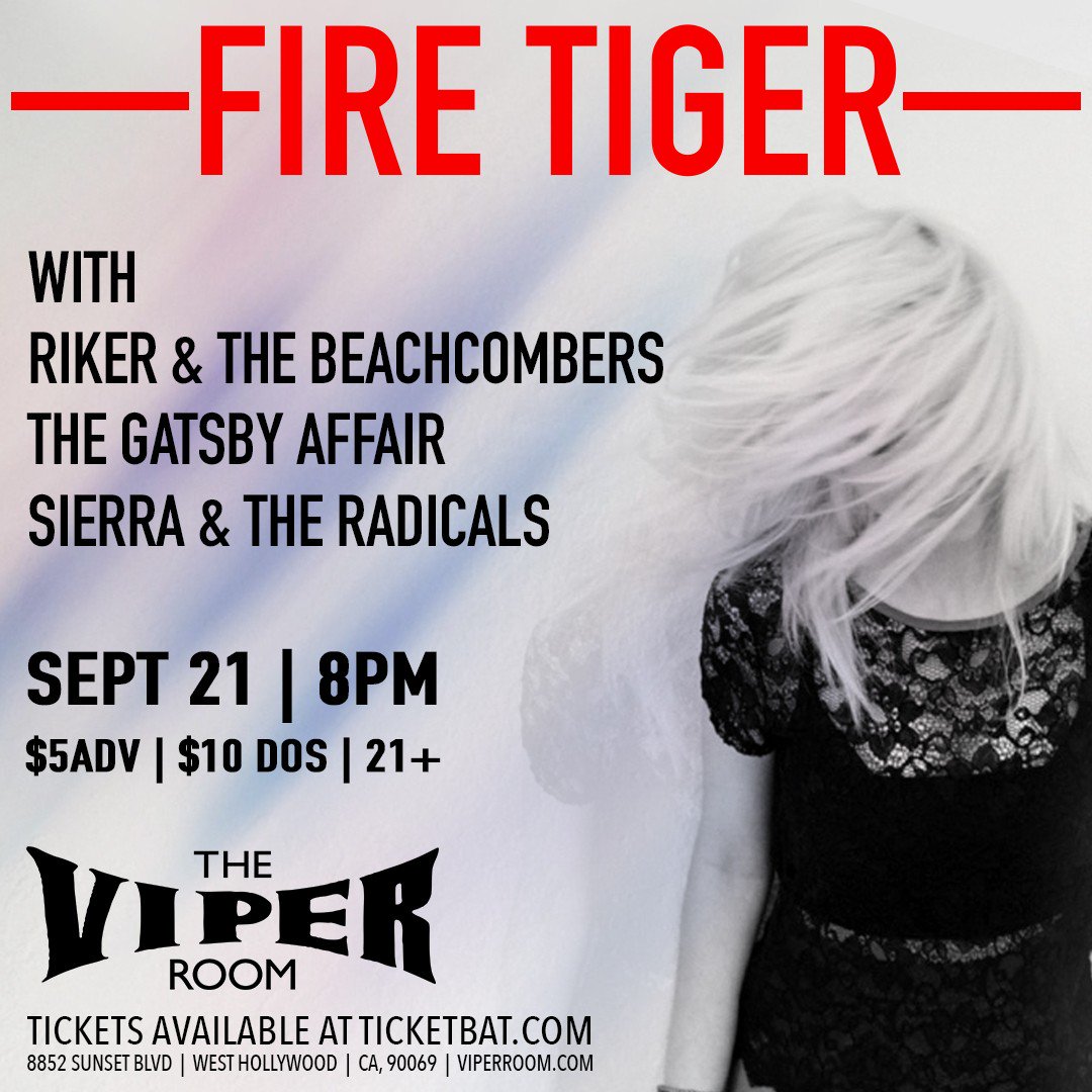 theVIPERroom's tweet photo. ⚡️TONIGHT is the night #LosAngeles! We have an epic line-up with: @FireTigerBand, #RickerAndTheBeachcombers, @TheGatsbyAffair, @sierraandtheradicals, @hillbillyherald and #JonCiro!🔥 🤘
🎟 Click link in bio or visit https://t.co/LVl0PveSKe for tickets! #TheViperRoom #ViperAF https://t.co/u9CSbEIjbB