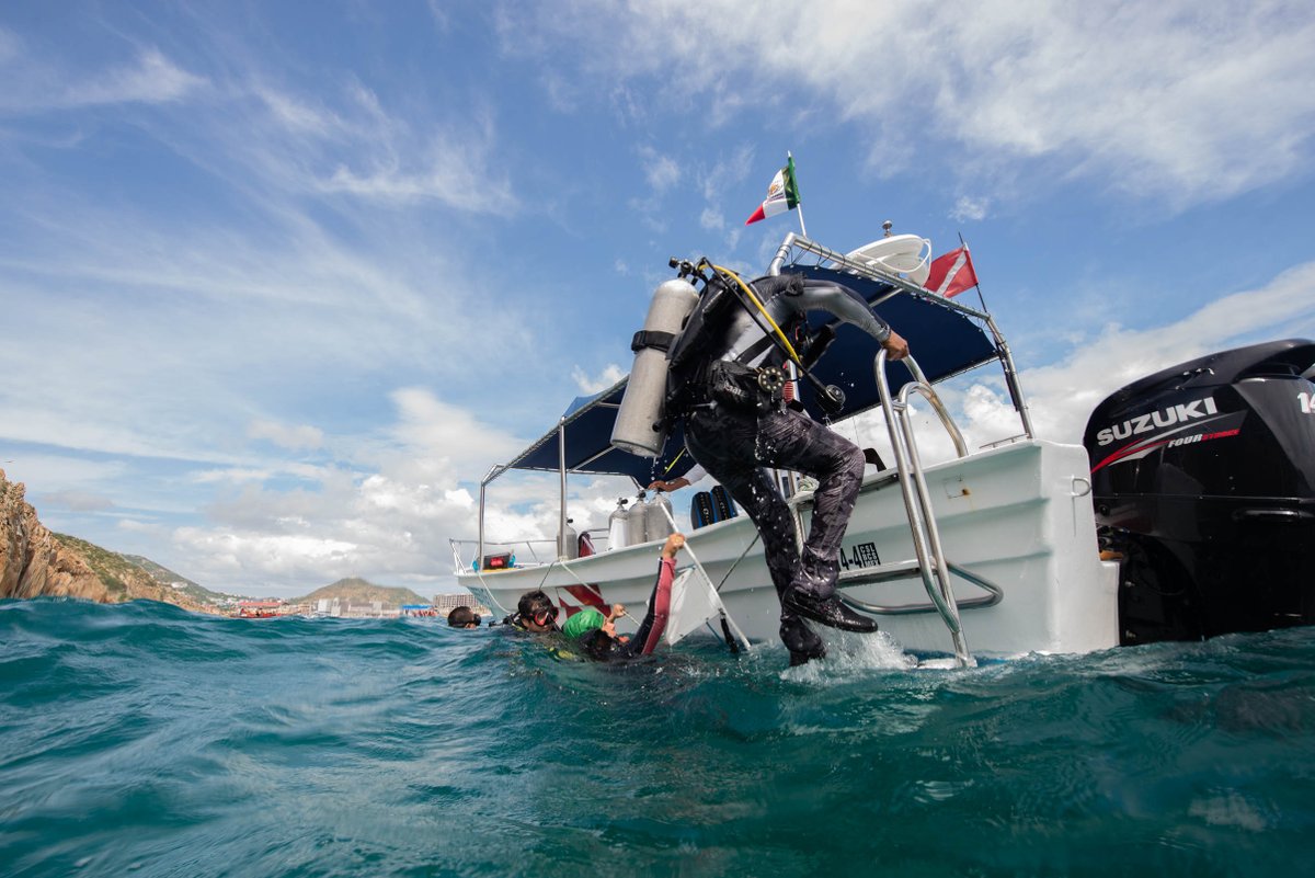 GCMarineProgram's tweet photo. In the field, we always need to be prepared and flexible. This year, #divers had to end their #monitoring of #LosCabos early due to unsafe diving conditions. #2018Monitoring #safetyfirst 📷@RamiroArcos3 https://t.co/NFHVjlXJFn