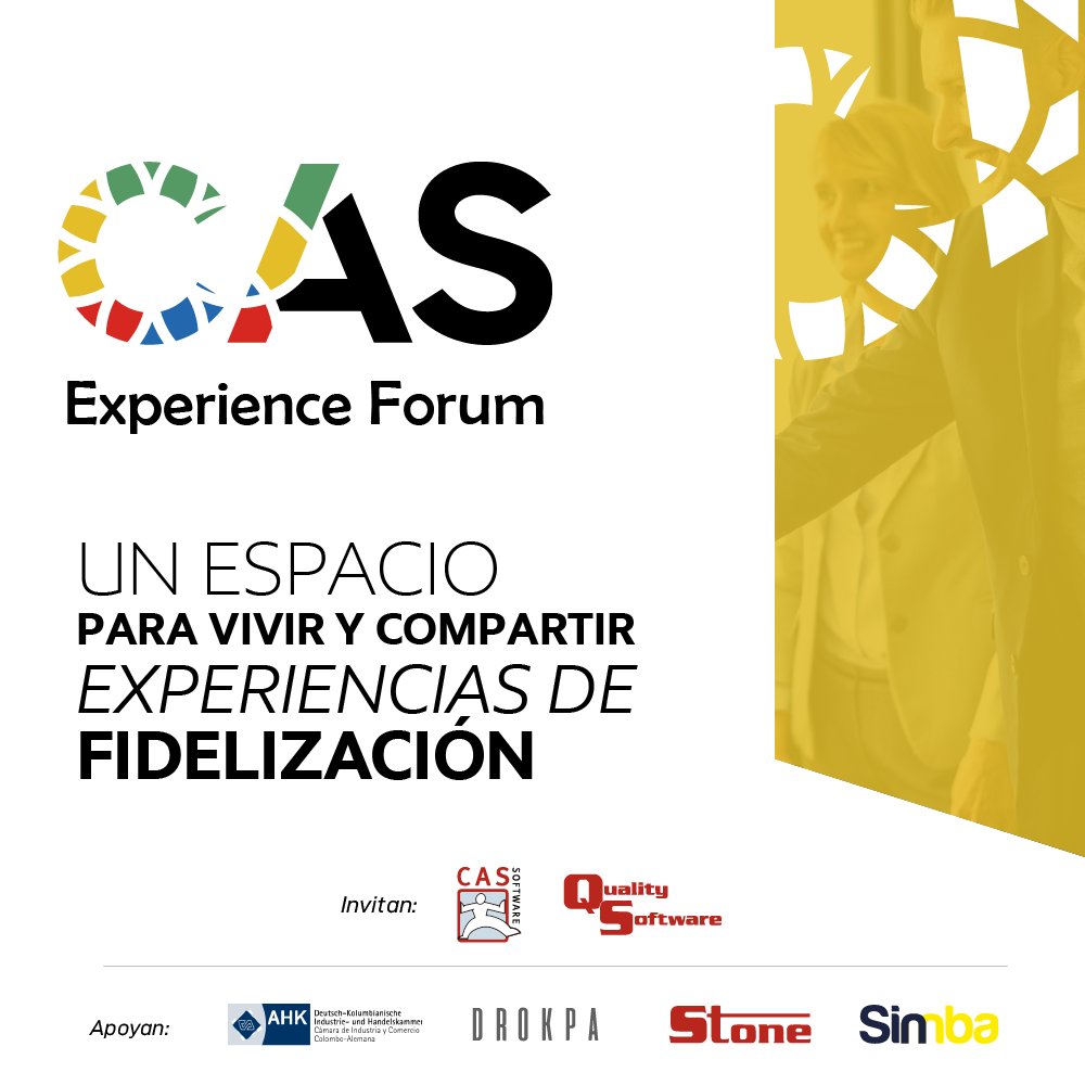 simbasoftware's tweet image. #CasForum el primer foro de fidelizaciòn de clientes para aumentar tus ventas.
👨🏻‍💼👩🏼‍💼Si quieres asistir escríbenos al +57 300 2335210.
👉Este es un evento realizado por @QualitySoftw y CAS genesisWorld
👉Apoyan @SimbaSoftware Stone ERP @Ahk Colombia @drokpa_col