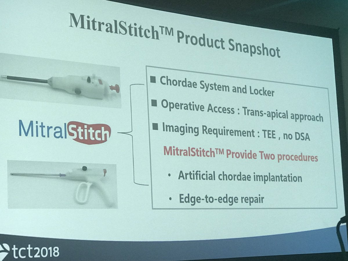 NishithChandra's tweet image. Move over #mitraclip, you have a competition.  In comes “ MitralStitch” which replaces chordaes as well as clips mitral leaflets in a single device.  #TCTConference #TCT2018 @TCTMD @crfheart @ShelleyWood2 @SVRaoMD @ajaykirtane @mirvatalasnag @CMichaelGibson @willsuh76 @EricTopol