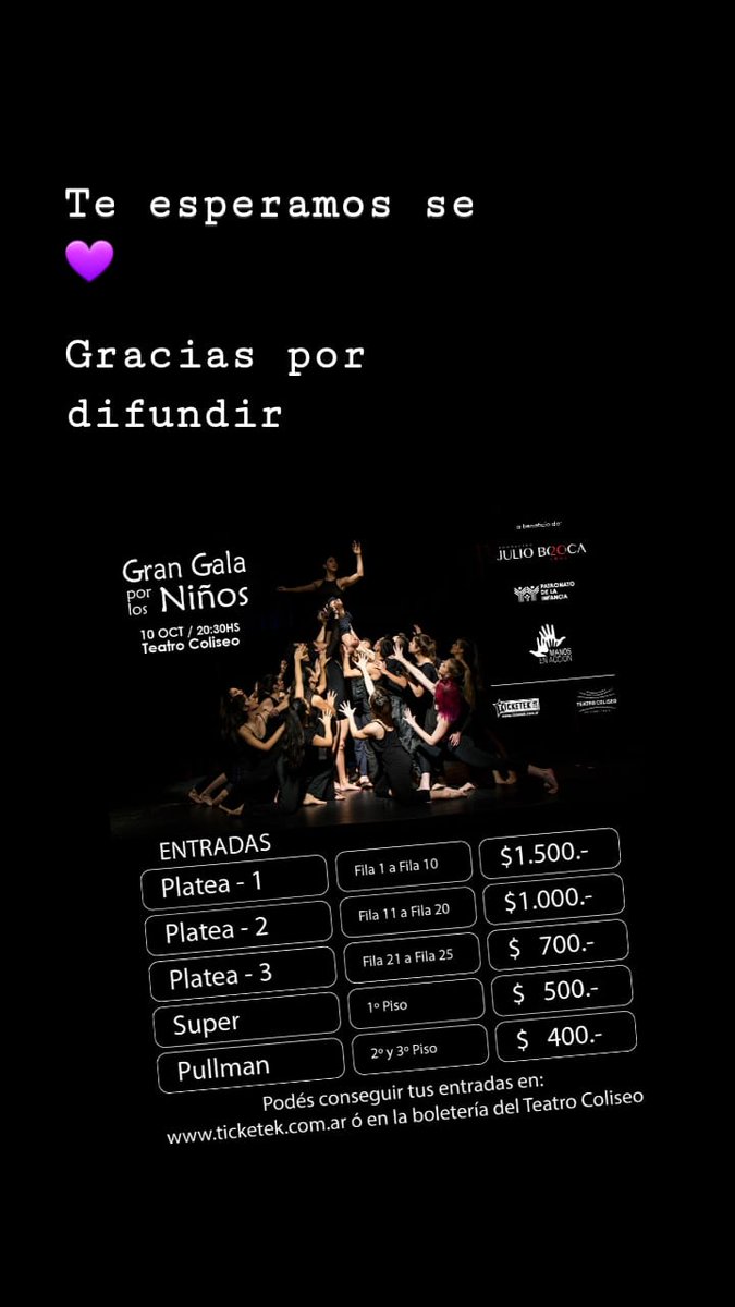Te esperamos #GranGalaPorLosNiños
A beneficio de 3 organizaciones
<a href="/FunJulioBocca/">FundaciónJulioBocca</a>, Patronato de la Infancia y <a href="/ManosenAccion/">Manos en Acción</a> 
🌷🌱🌹🌲