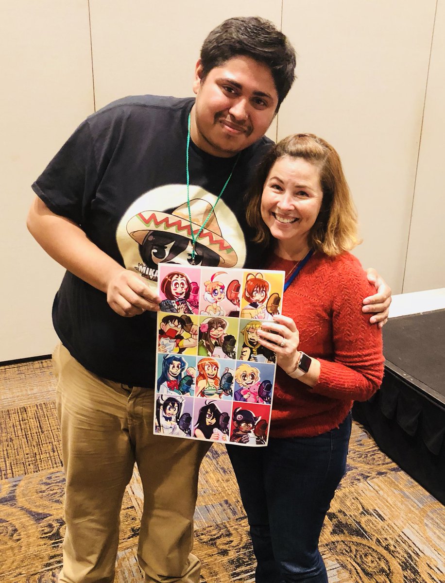 lucilovesmic's tweet photo. Hanging out with lovely people @RamenconNWI!  Also, I love this print created for me by @FrickThatLaura. 😻 https://t.co/h21KpWIFhx