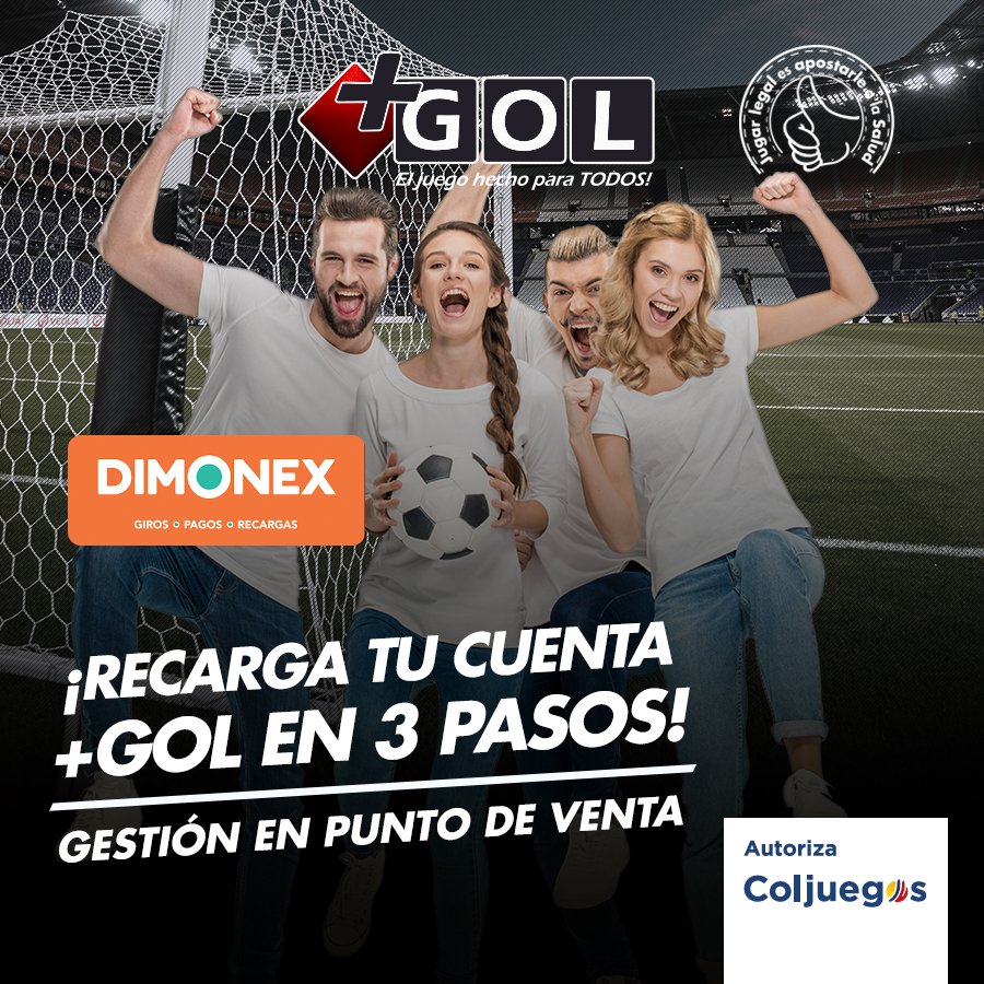 quieromasgol's tweet photo. ¡Ahora recargar tu cuenta en puntos @Dimonex es más fácil! 🤑

1. Dirígete al punto Dimonex más cercano
2. Solicita una recarga +GOL con el código de convenio # 110342
3. Indica el código 777 seguido de tu número de cédula.
4. ¡A ganar! https://t.co/LLXbQziz8p