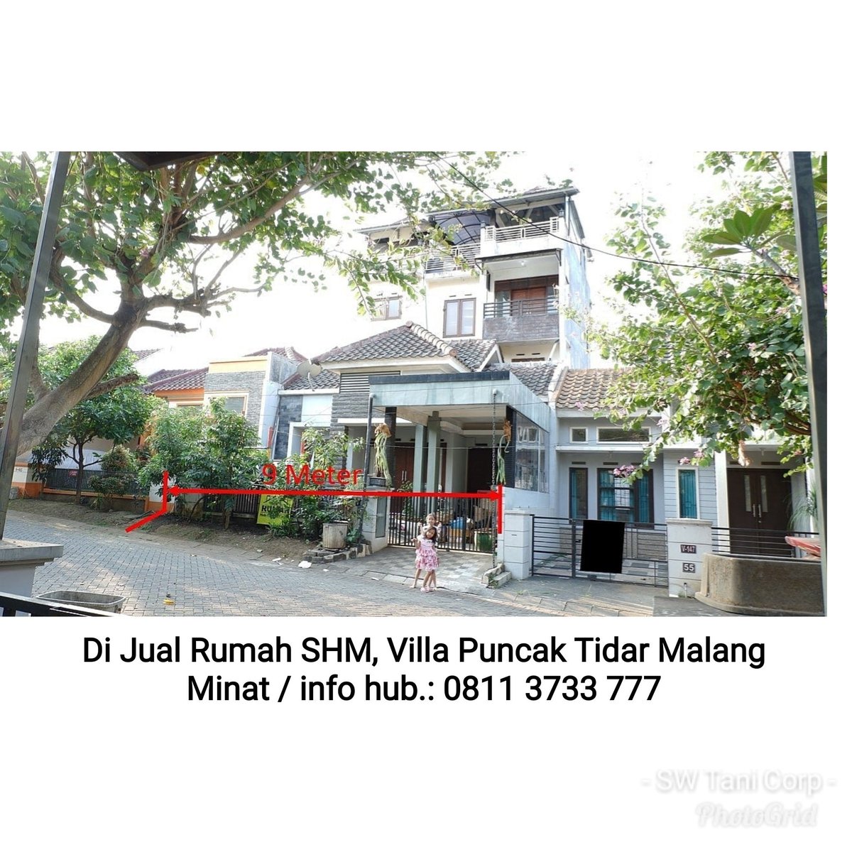 SWTani2's tweet image. Di jual Rumah SHM, Villa Puncak Tidar Blok V No. 146/57 Malang:
Rumah SHM 4 Lantai
View Gunung (Barat &amp;amp; Utara) 
Dekat Kampus Universitas Machung, Stie, Unmer, UM, Unbra.
Lebar 9m, panjang 14,2m.
4 lt, 9 KT, 6 kamar mandi (2 km luar, 4 km dalam), 1 Gdg
Minat, hub.: 08113733777