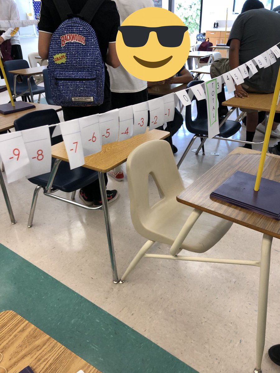 khalbrook's tweet image. Clothesline math anyone? Had fun with my Algebra class today adding and subtracting integers! Thanks to the hubby for the stands!! #khsd #ridgeviewmath #clotheslinemath #mathisfun