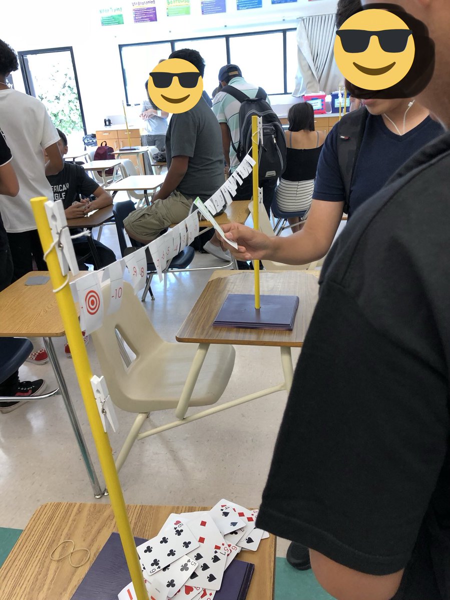 khalbrook's tweet image. Clothesline math anyone? Had fun with my Algebra class today adding and subtracting integers! Thanks to the hubby for the stands!! #khsd #ridgeviewmath #clotheslinemath #mathisfun