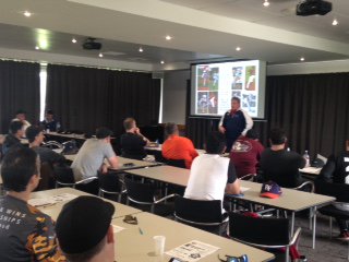 Coach Wolforth speaking to @baseballNZ coaches as part of @intsportsgroup clinic in New Zealand. Great group so eager to learn and continue to develop baseball in New Zealand. #isgbaseball #BaseballRanch #baseballaroundtheworld @KrushPerforms