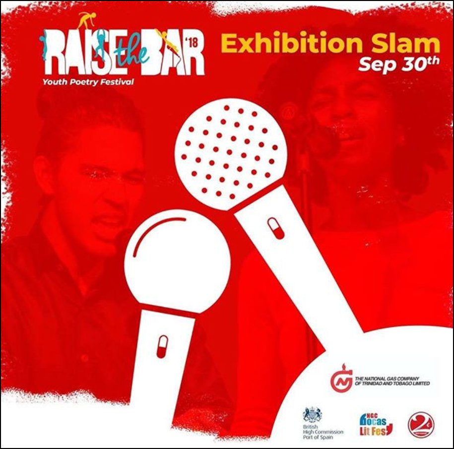 bocaslitfest's tweet photo. Think young people have nothing to say? #RTB2018 is bound to prove you wrong, at least 100 times over! September 30th will see T&amp;T's best &amp; brightest spoken word stars team up to vie for cash &amp; kudos!

Tickets are $100, via The Writers Centre and participating exhibition teams. https://t.co/3mU820Cb8E