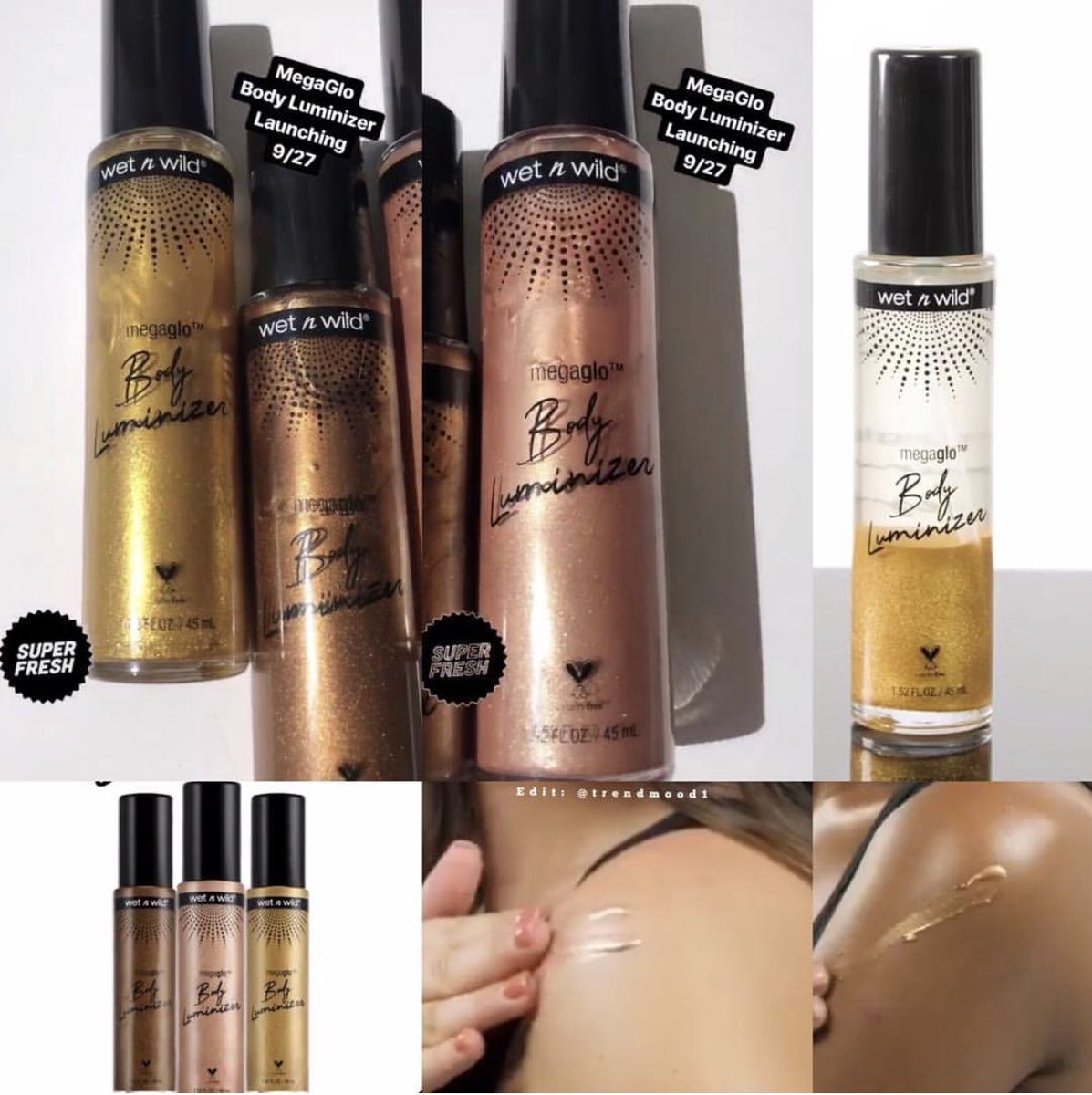OOOMMMGGGG!!!!! 🙀🙀🙀 Let me just bath with it! 🤣😍✨ <a href="/wetnwildbeauty/">wet n wild beauty</a> is bringing us Affordable #GLOW !!! #MegaGlo - Body Luminizer in 3 different shades 💛 Body Liquid #Highlighter Will be available ➡️ SEPTEMBER 27TH @walmart exclusive