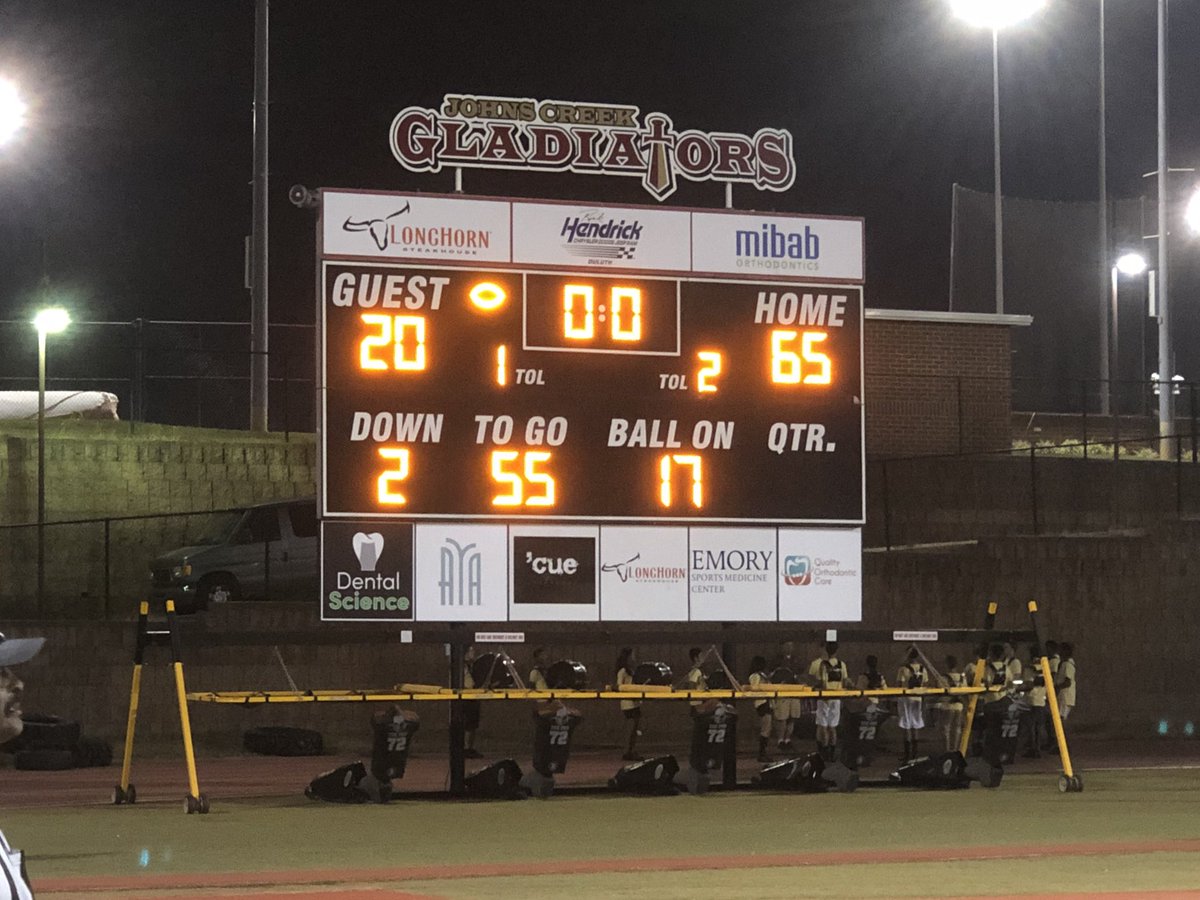 jcgladiators's tweet image. Final from the Colosseum @JohnsCreekHSFB 65 @TitanNVfootball 20
High 5 Sports game of the week! #RivalryWeek #HOCO2018 #JustConquer #DareToBeGreat @High5Sports @FultonAD_crafts @LeadGladiator @GPBsports @joeparkerga @scoreatlanta @WSBTVsports @11AliveSports