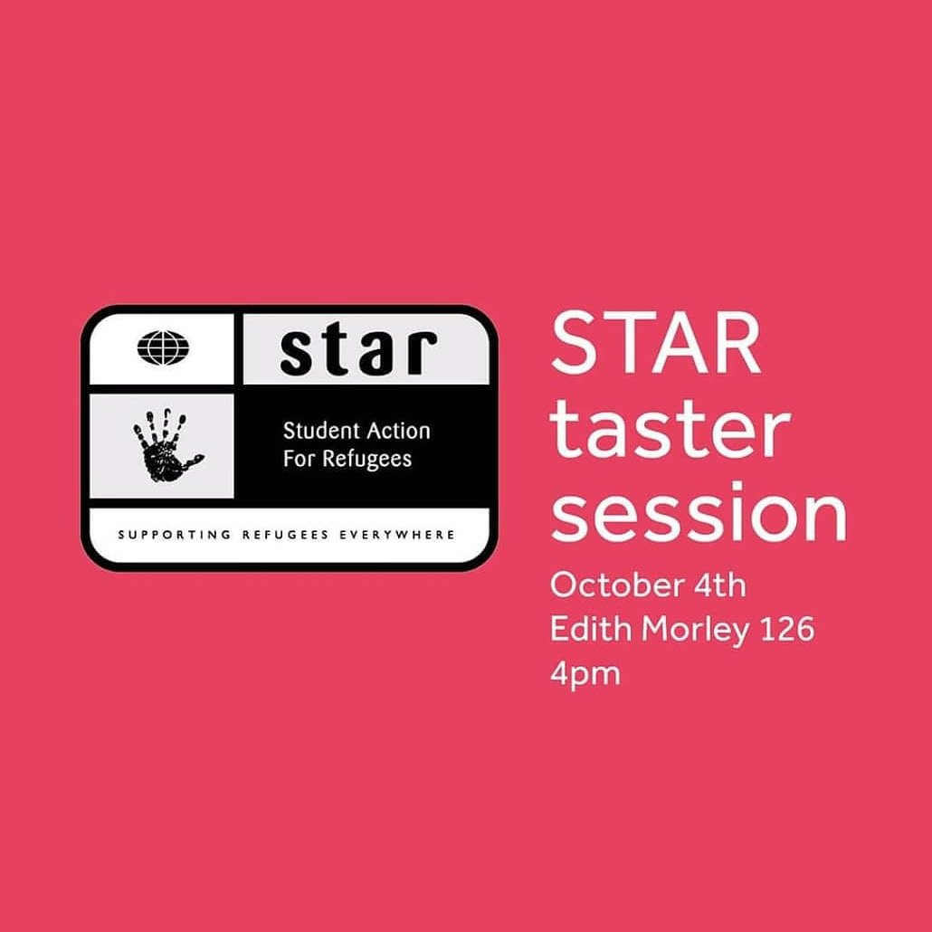 ReadingUniSTAR's tweet photo. Our first event of the year is our taster session!

It'd be great if members new and old could all join us and start the year off well 🎉

Remember to click attending on our Facebook event https://t.co/7M1Pkg0wDL
😊 see you there!

#star #studentactionforrefugees #starnetwork https://t.co/84508nkQft