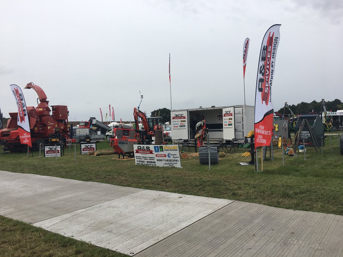 All set up for day final day of this years @APFExhibition @JCC_Group_Ltd supporting A & B Services THE Experts in Forestry engineering -stand 12a in static section