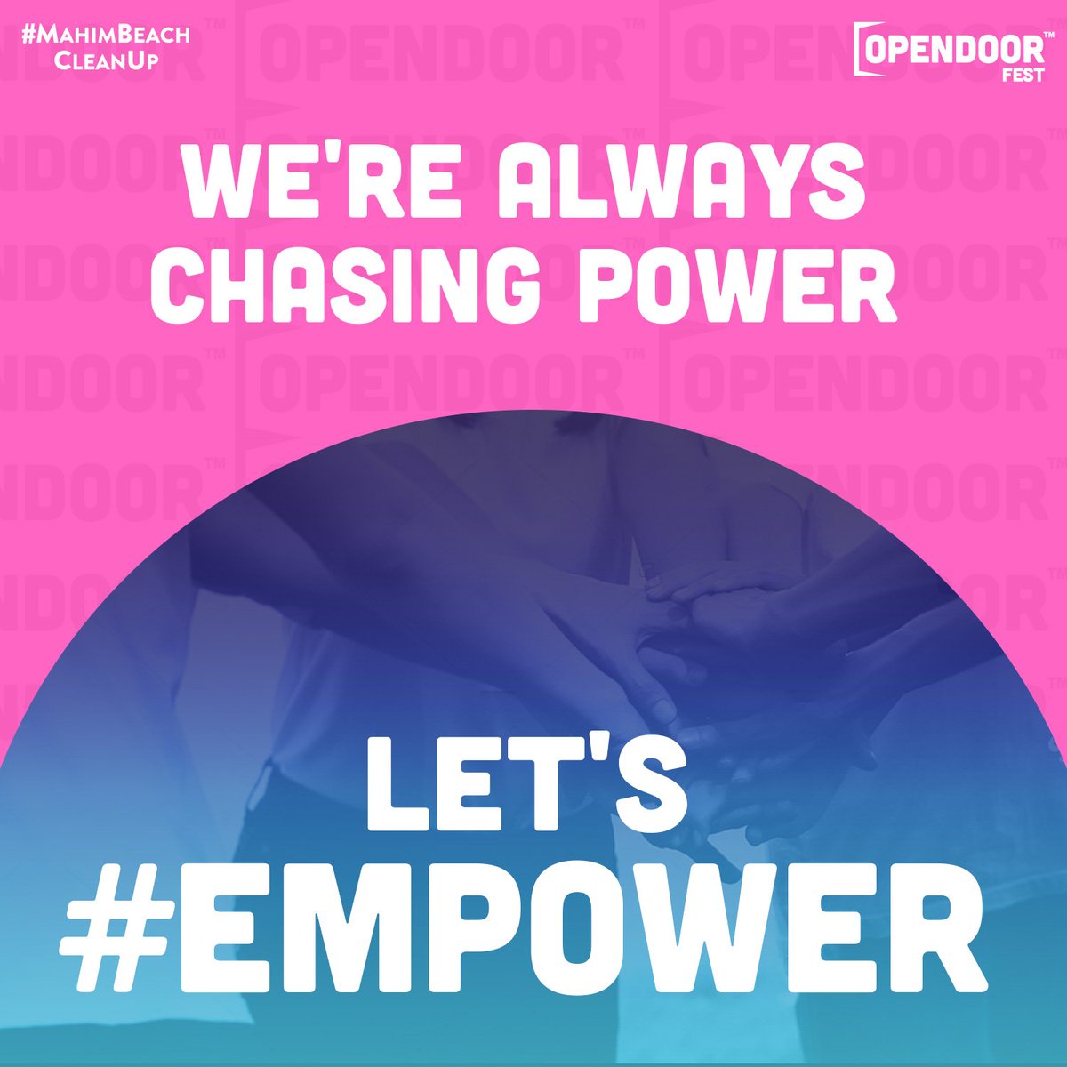 mahimbeach's tweet photo. We're always chasing power.
Let's #EMPOWER.

#OPENDOOR to empowering 
ourselves,
our public spaces,
our planet.

7 days to go to #OPENDOORfest! #bethere

#OPENDOORfest #freeforall #beachfest #MahimBeachCleanUp #givetolive #beatplasticpollution
#fortheocean https://t.co/3IjCVYYJjW