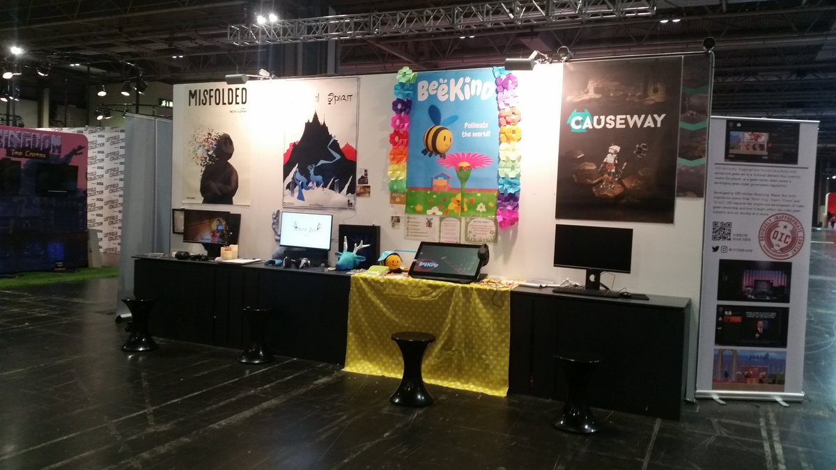 beekindgame's tweet photo. We're all set up for another day at #egx2018! If you're going, pop by and enter to win our plushie and play the game! https://t.co/U76bvnTPTF