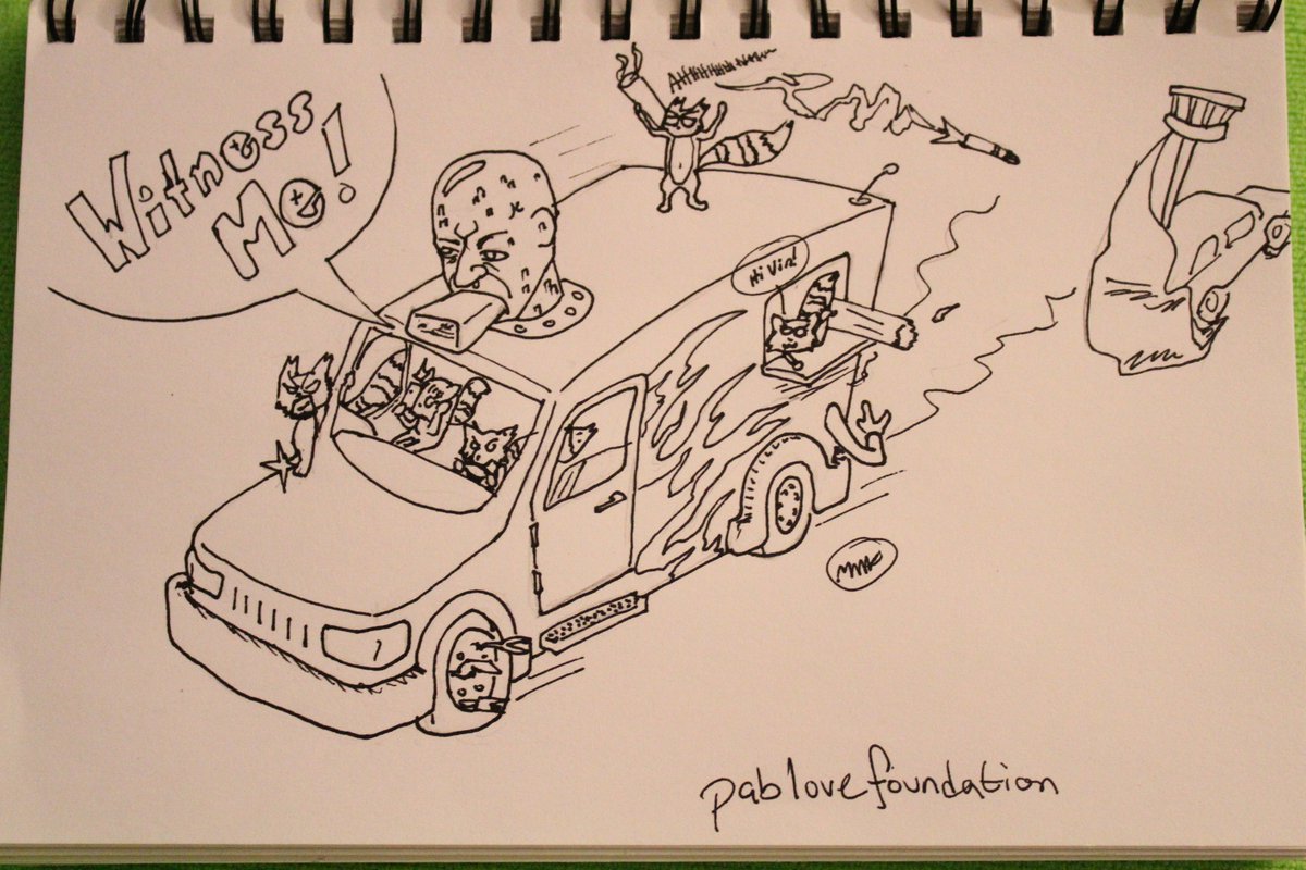 I am loving the #CrashPandas oneshot on <a href="/CriticalRole/">Critical Role</a> right now. It's the perfect amount of silliness to support a great cause like <a href="/pablove/">pablove foundation</a>. Also, <a href="/vindiesel/">Vin Diesel</a> I am very sorry, but I didn't know how to draw your head as a paper mache car ornament...