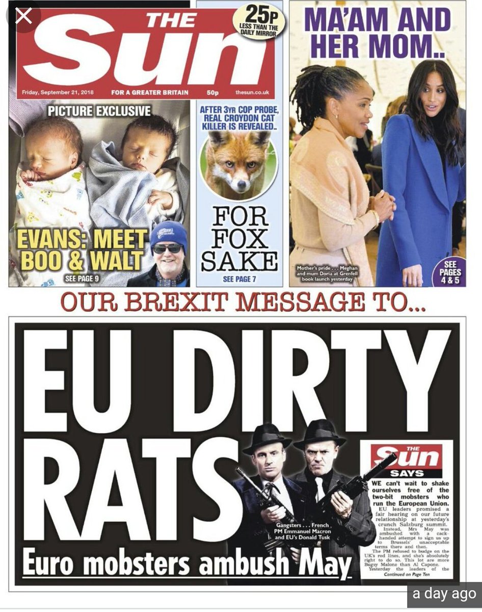 frazapuk's tweet photo. How can @theresa_may demand #Respect for Britain when the country has this level of press coverage on #Brexit? @TheSun @ipso https://t.co/g9gqg0PErP