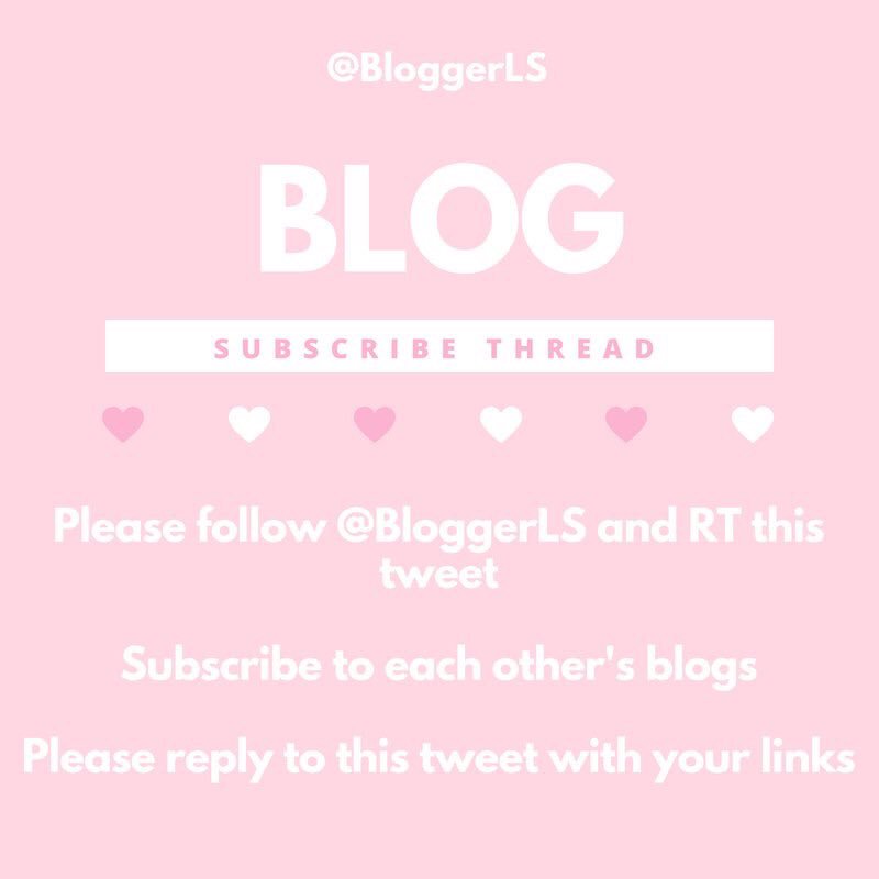 Happy Saturday! I hope you have an amazing day. It's time for a Blog Subscribe thread. 😀🌸💕

Please read the rules below and have fun.

#BloggerLoveShare