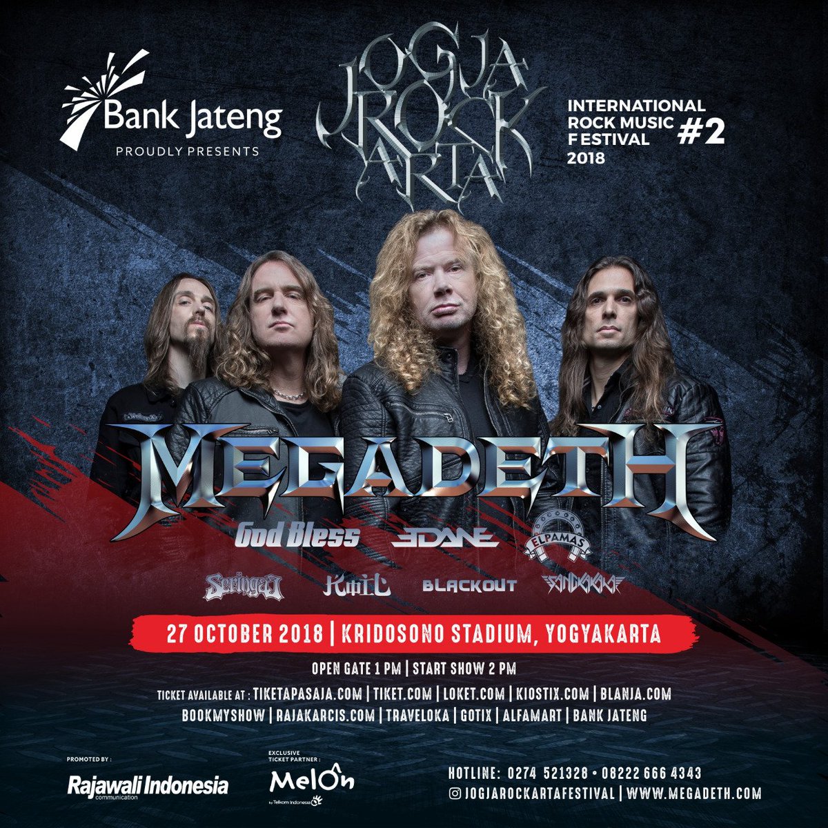 Konser Megadeth 27 Oktober 2018 (via twitter @jogjaROCKarta