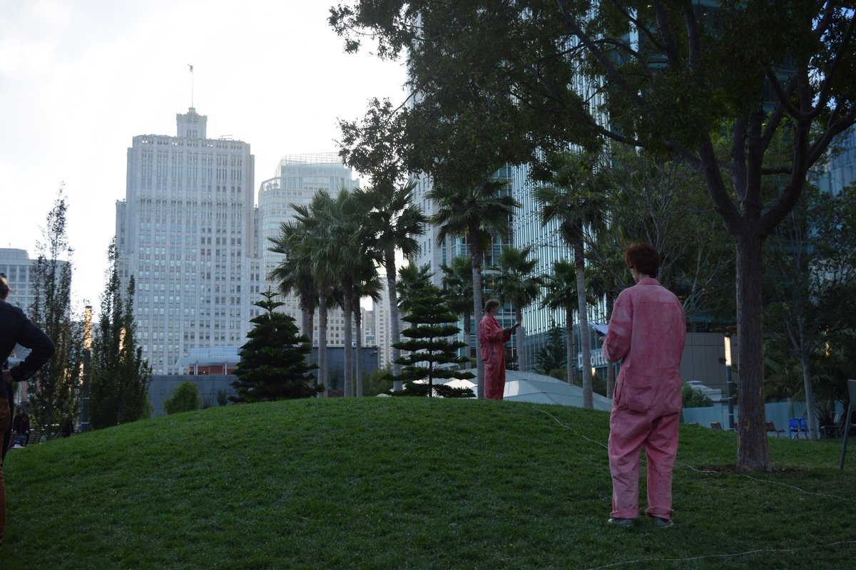 Field Day performance today at the park. Thank you, Amy Brown for gathering data with me. <a href="/Intersection_SF/">Intersection for the Arts</a> #fieldday #climatechange #artistresidency