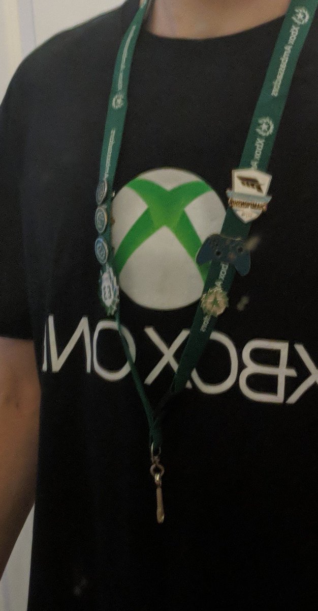 Eden0032's tweet photo. #EGX - the one day of the year I can be an #XboxGeek and wear all these pins! https://t.co/4AJVNdPzmw