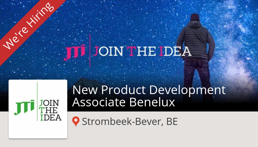 JTI_jobs's tweet photo. Apply now to work for #JTICareers as New #Product #Development Associate Benelux! (#StrombeekBeverBE) #job https://t.co/0H2p8CbVjL https://t.co/pIcA8aoLwc