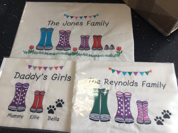 HandmadebyMary2's tweet photo. We offer a wide range of #embroidery services from #birthdays to #weddings, celebrating #family to friendship - check our some of our designs or request your own! https://t.co/e8ou6FNlDL #onlinecraft #craftbizparty #ukgifthour #wellies #pawprints https://t.co/p8bstCE1gC