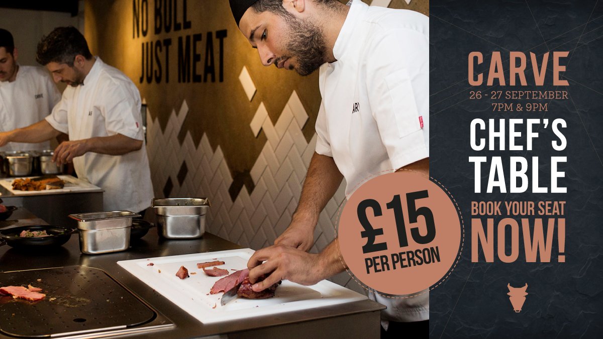 CarveCity's tweet photo. Delve into the sights, sounds and aromas of Carvery, with Carve. Join the table–book your tickets here: https://t.co/EzCB7UiZWm

#carvechefstable #meatlover #foodie #restaurant #food #beer #dineoutlondon #eatoutlondon #London https://t.co/IzBO1vTh8l