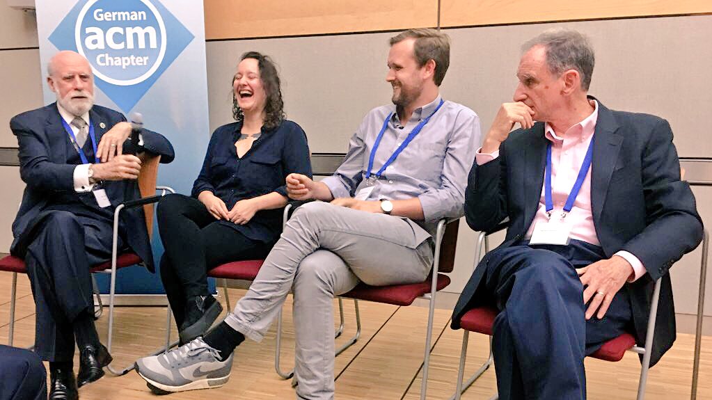 When you wake up &amp; no evidence can convince you this was real: debating ethics in algorithm design w/ those who shaped the web as we know it - Turing Award winners <a href="/vgcerf/">vinton g cerf</a>, <a href="/MartinHellman2/">Martin Hellman</a> &amp; <a href="/WhitfieldDiffie/">Whitfield Diffie</a> who invented TCP/IP &amp; foundations for TLS/SSL in https 😍 #manalgo18