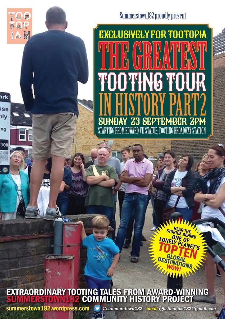Tooting Newsie (@tootingnewsie) on Twitter photo ⭐️<a href="/Tootopia/">🎠TOOTOPIA🎠</a> Alert! ⭐️ PLEASE NOTE: The Greatest #Tooting Tour In History by <a href="/summerstown182/">Geoff Simmons</a> is taking place TOMORROW at 2pm-4pm NOT today (as listed on #Tootopia maps)! #Furzedown #Wandsworth ⭐️<a href="/Tootopia/">🎠TOOTOPIA🎠</a> Alert! ⭐️ PLEASE NOTE: The Greatest #Tooting Tour In History by <a href="/summerstown182/">Geoff Simmons</a> is taking place TOMORROW at 2pm-4pm NOT today (as listed on #Tootopia maps)! #Furzedown #Wandsworth