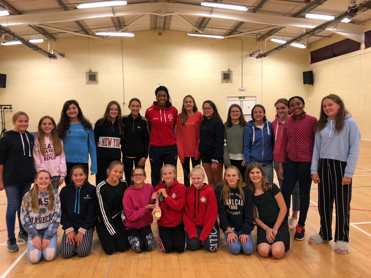 SGA_Sport's tweet photo. Inspiring talk and Q&A with Commonwealth gold medalist Ebony Beckford-Chambers last night. Now for some netball!!! #Condover2018 #SGAconnected #SGAgirlscan https://t.co/YpizpBIlGa