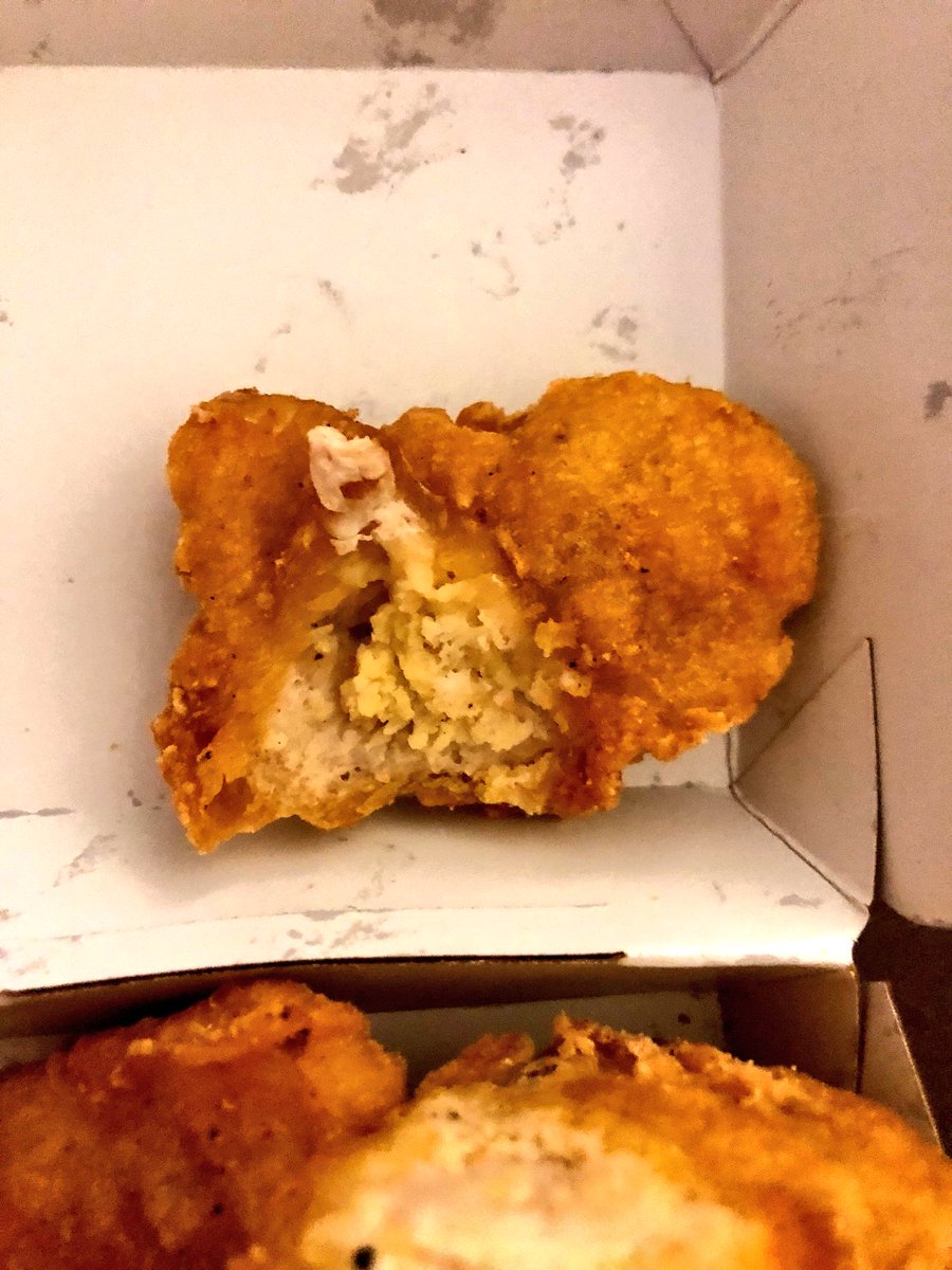 kaypea2011's tweet photo. Severely disappointed and grossed out by @McDonalds tonight. Opened up my nuggets and one looks half eaten! Killed that appetite. https://t.co/HVv5vlmhhG