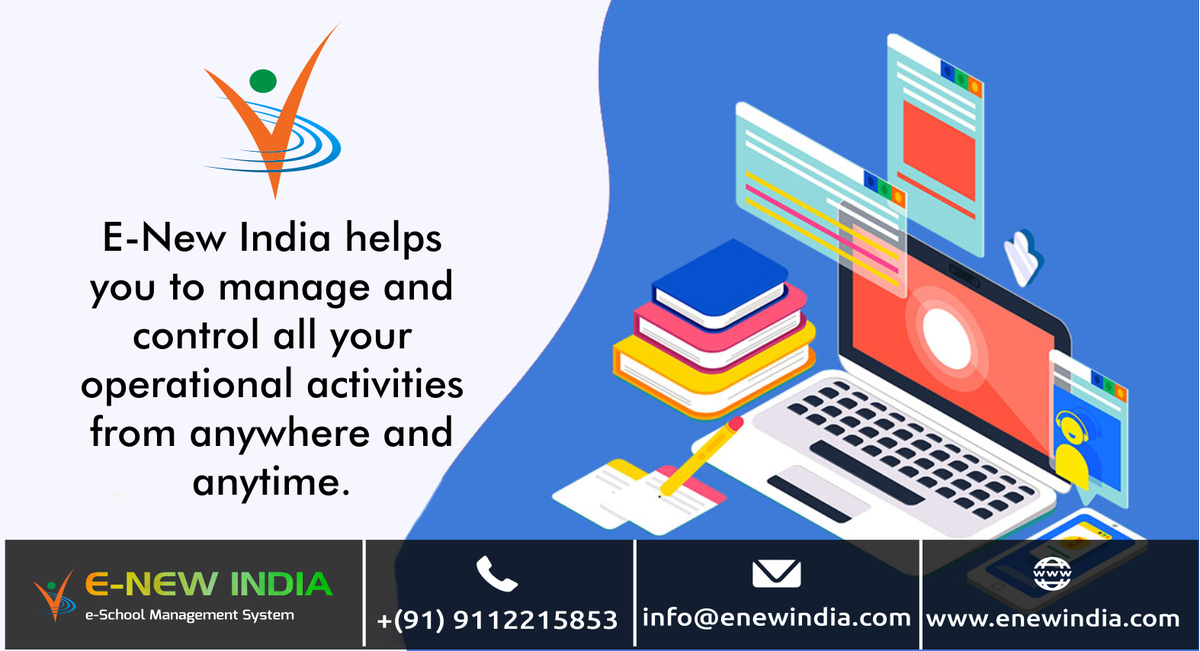 enewindia2's tweet photo. E-new India helps you to manage and control all your operational activities from anywhere and anytime.
Call: +91 9923 599 971 
Mail: sales@ayninfotech.com
Visit Us: https://t.co/CgijZD5GDs

#SchoolManagementSoftware #OnlineSchoolSoftware #SchoolERP #EnewIndia https://t.co/qwCwJNLGDP