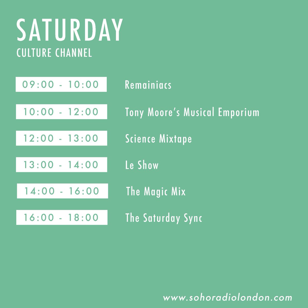 Today on sohoradiolondon.com