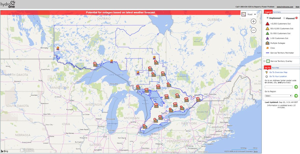 580 Cfra On Twitter And Here Is A Map Outlining Additional Current Outages Experienced By Hydro One Ottnews