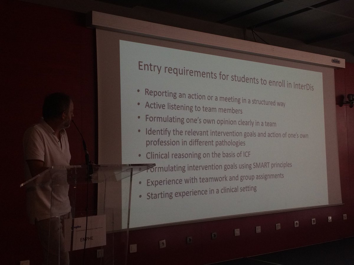 jowi12's tweet photo. #enphe18 entry level requirements for students to start im IPE @andrevyt @ugent #eipen #interprofessional #futurehealthcare https://t.co/IlBMAlvOXW