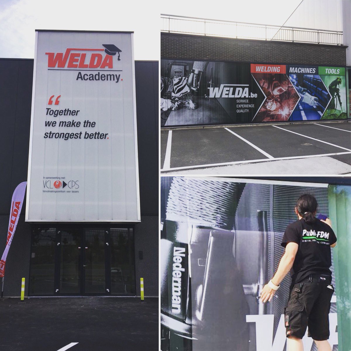 publifdm's tweet photo. #gevelreclame #belettering #raamsticker #lettrage #welda #lochristi #onewayvision #welding #tools #sign #sibon #fespa #publifdm #reclameonline #stickers https://t.co/QsheQ5wPuQ