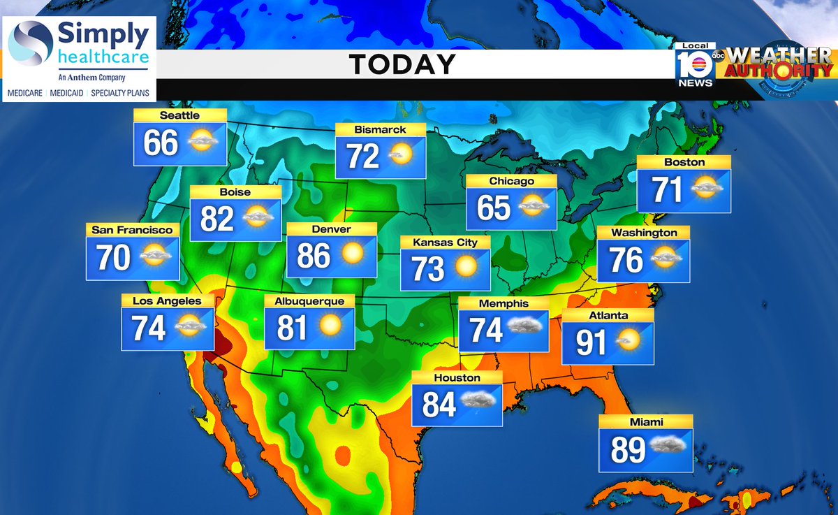Here is the national forecast for today Presented by Simply Healthcare https://t.co/KDOjSq3mE8