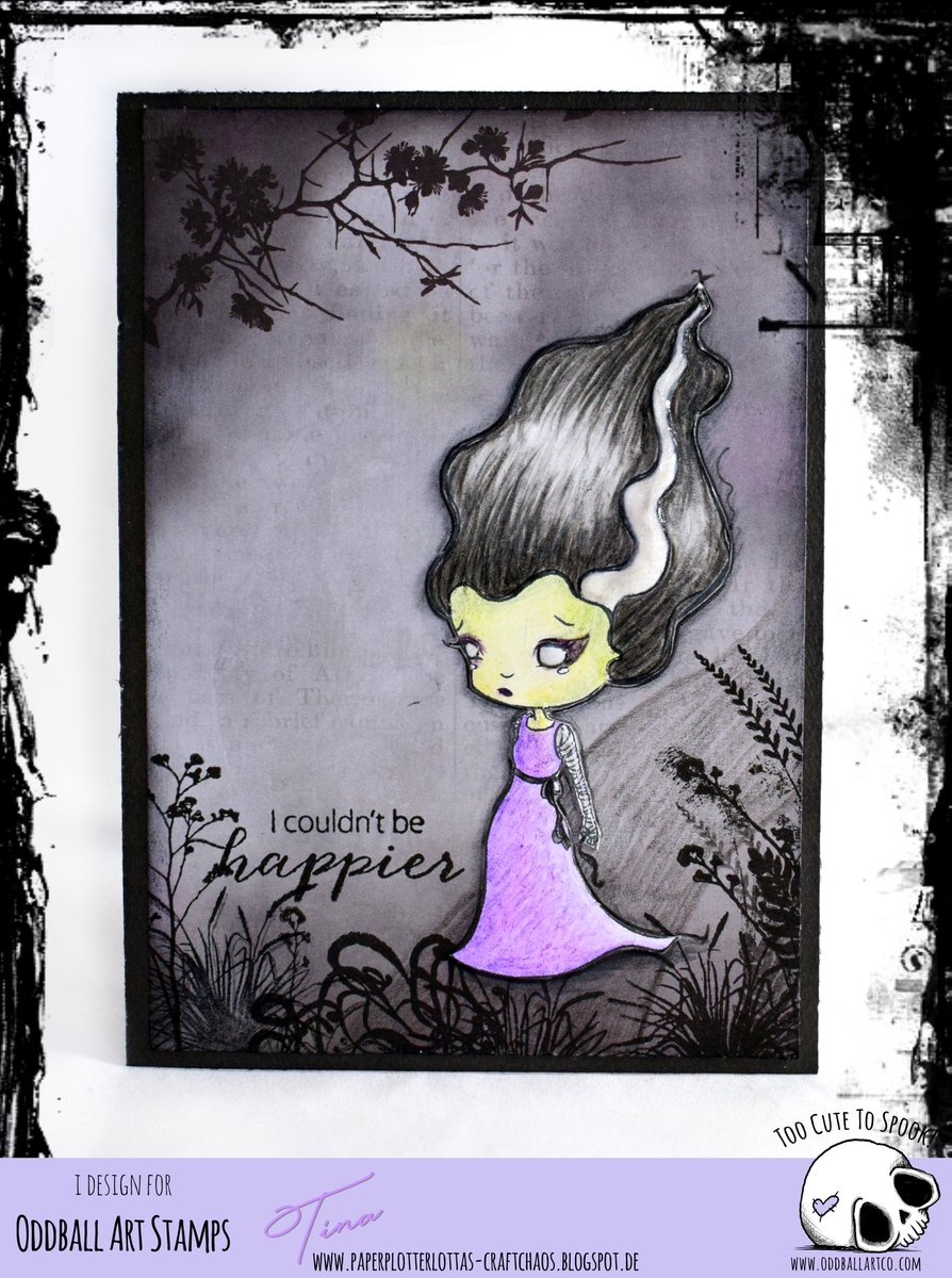 TinaFoecking's tweet photo. Also this week, I want to show you what I have done with our 19th Freebie from the Oddball Newsletter. First, the bride of Franky and secondly: The bride of Chucky. https://t.co/78vZxKPOfe. More details can be found on my blog: https://t.co/KCgKdKGABv #OddballArt #CreepyCutecards https://t.co/aQ89uBwCrf