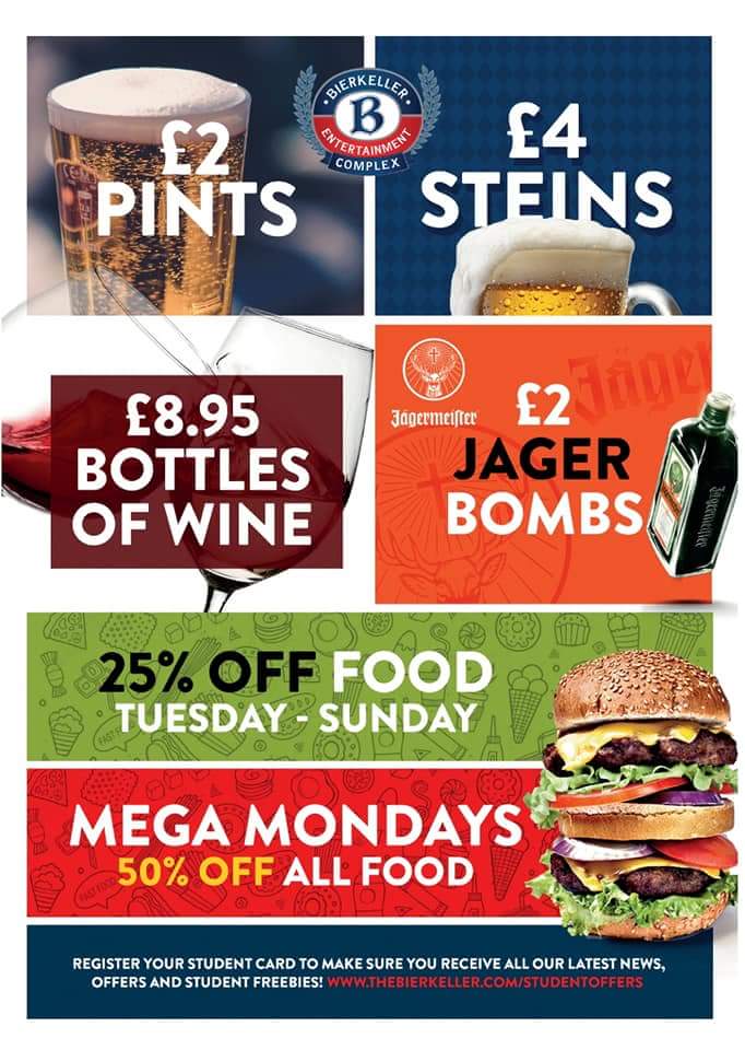 LeedsBierkeller's tweet photo. Hey there #studentsofleeds! ๐บ๐ฅ
If itโs your first year here - Welcome ... if youโre a 2nd/3rd Year - WELCOME BACK!!
Join us every Tuesday for our famous student nights with the best student drink deals in town!๐บ๐
#FreshersWeek #freshers #Leeds https://t.co/VGJBfQIva5