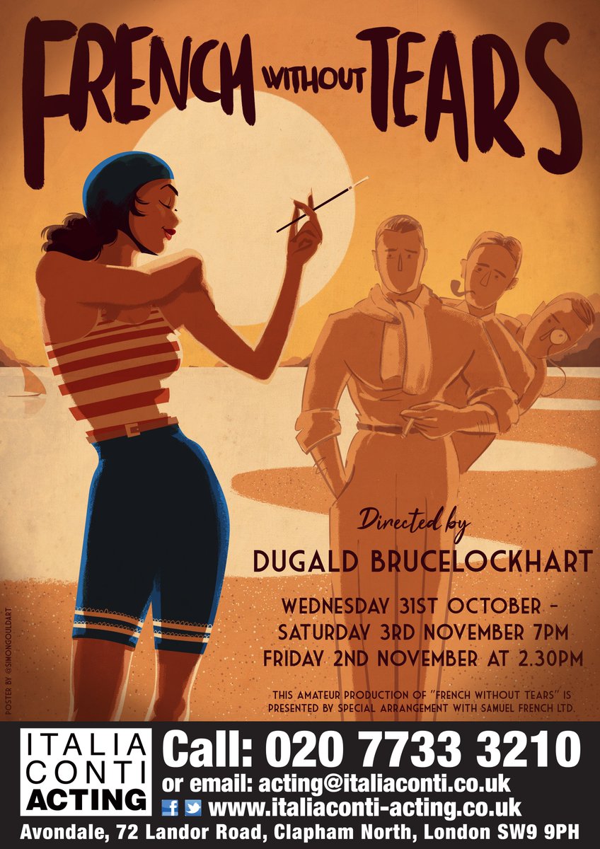 Stunning artwork by the fantastic <a href="/simongouldart/">Simon Gould</a> for <a href="/ItaliaContiUK/">Italia Conti</a> @ItaliaContiAct season of plays this term- 'Not About Nightingales' by Tennessee Williams, 'Men Should Weep' by Ena Lamont Stewart  &amp; 'French Without Tears' by Terence Rattigan.